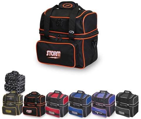 EMAX | Storm - Bowling-Ball-Tasche - Flip Tote | Bowlingtasche - Single Tote | EIN-Ball-Tasche mit Schuhfach (Schwarz/Orange)