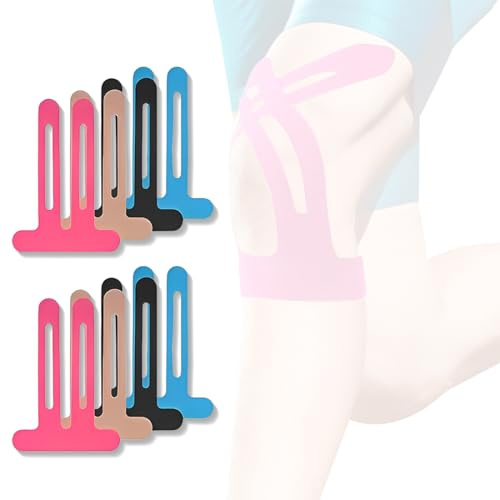 Clyhon 8 stycken sporttejp, kinesiotejp, kinesiologisk tape, kinesiologitejp, kinesiotejp, kinesiologitejp, kinesiologitejp, för knä, leder, muskelstöd