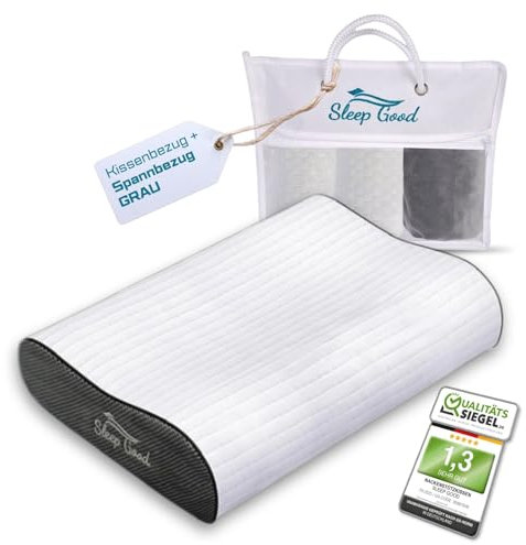 Sleep Good Nackenkissen Bezug Set - Atmungsaktive Bezüge für Nackenstützkissen - Hypoallergener Kissenbezug 35x60cm inkl. Spannbezug - Nackenkissenbezug mit Wölbung