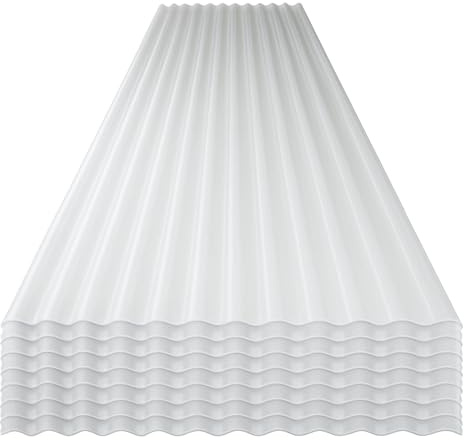 StormGuard Set da 10 lastre Ondulate in PVC – 90x200 cm Trasparente –- Pannello Tetto Impermeabile – Tetti di Verande, Carport