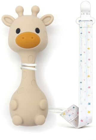 Massaggiagengiraffa, giocattolo per massaggiagengiraffa, sonaglio per neonati e bambini a partire dai 3 mesi in su, regalo di Pasqua per ragazzi e ragazze