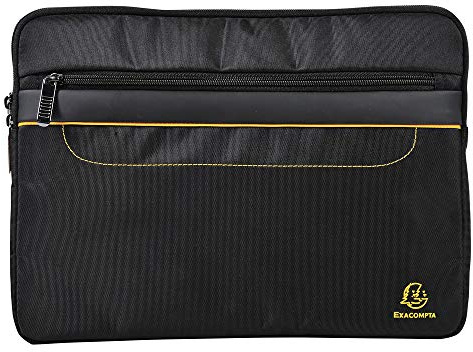 Exacompta - Réf. 17134E - 1 Housse tablette et ordinateur 13'' Exactive - une poche zippée à l'avant pour ranger une tablette, un téléphone - intérieur tissu matelassé - dim 36 x 26,5 x 3,5 cm - Noir