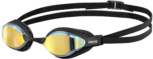 arena Cobra Core Swipe Mirror Lunettes de Natation Unisexe Adulte Race, Lunettes de Natation avec Lentilles Courbes Miroir, Anti-buée, Protection UV, 5 Ponts Nez Interchangeables