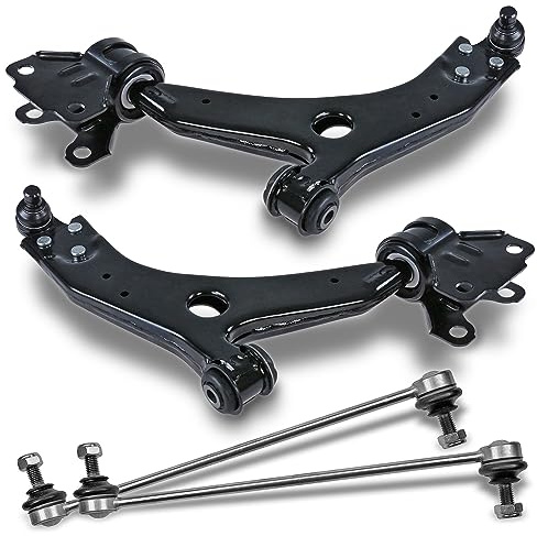 BESTPRICE 2x Brazo de control del eje delantero inferior izquierdo y derecho, 2x barra de acoplamiento delantera compatible con FORD C-MAX II (DXA/CB7,DXA/CEU),FOCUS Mk3,GRAND C-MAX (DXA/CB7, DXA/CEU)