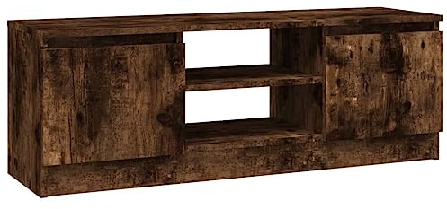 vidaXL TV Cabinet with Door Home Living Room Entertainment Centre HiFi Media Unit Stand Console Side Cabinet with Shelf Furniture Smoked Oak