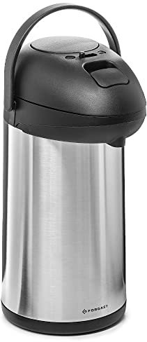 Forgast Termo con bomba | 4 litros | termo | jarra de agua | jarra térmica de acero inoxidable | Botella isotérmica | Bomba-cafetera