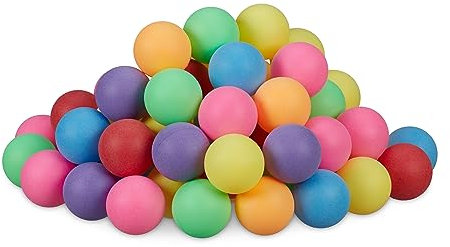 Relaxdays Beer Pong Bälle, 100 Stück, Tischtennisbälle aus Kunststoff, ohne Aufdruck, Ping Pong Bälle, Ø 40 mm, bunt