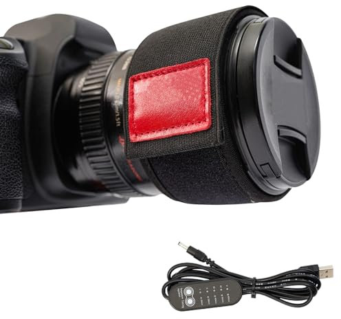 Vegena Linsenheizung USB Objektivheizung Wärmer Tauheizstreifen Mit Temperaturregler Objektiv Okular Heizung Tauheizstreifen Verhindert Tau Für Universal Kameralinse Teleskope Okulare Heizung