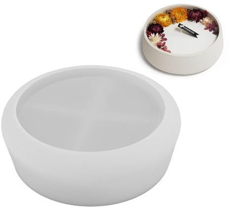 Huihuay Grand Bol de Rangement en Silicone - Moule DIY pour Résine, Gypse, Ciment - Récipient pour Bougie, Bricolage et Moulage