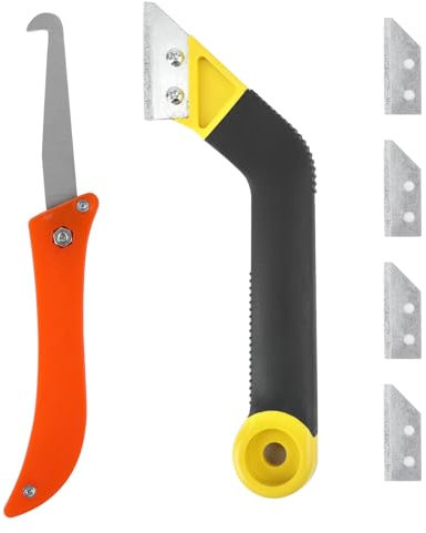 6 Piezas Rascador Juntas Azulejos, Eliminar de Lechada con 4 Cuchilla de Repuesto, Removedor de Lechada Grout Herramientas Quita Juntas de Azulejos para Limpieza de Piso de Pared de Baño de Cocina