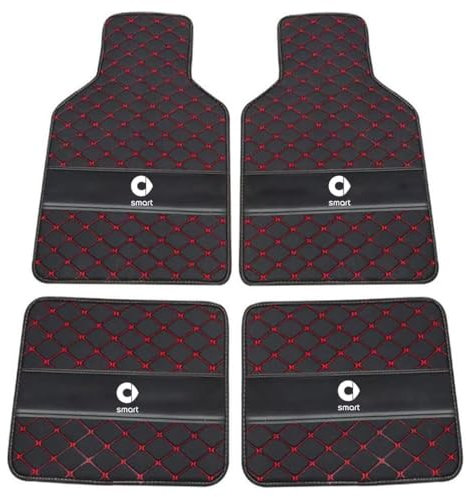 WSXCDE 4 Stück Auto-Fussmatten, für Smart 451 453 Fortwo Forfour 2009-2014 Wasserfest Antirutsch Allwetterschutz Auto Teppich Innenraum, Vorne und Hinten Automatten Set,B