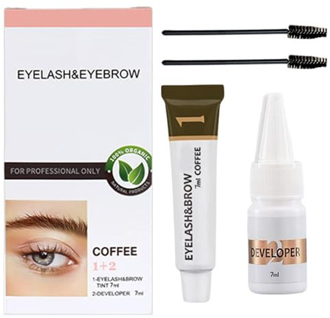 Brow Tint Kit, Eyebrow Tint Set, Semi-permanent Lash Tinting Kit, Quick Dry Waterproof Long-lasting Eyebrow Dye Tint For Natural Eyelash, Tools & Brushes