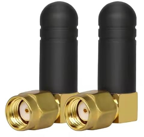 2 Pack | Mini Antenne WiFi avec Prise RP-SMA | Antenne Externe Omnidirectionnelle Bi-Bande 5,8/2,4GHz 3dBi | Antenne Amplificateur de Signal pour Routeur, Carte PCIe, Caméra sans Fil, Carte Mère