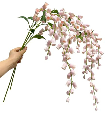 Urier 3 paquetes de flores de seda de lirio de los valles, flores artificiales de tallo largo de 38 pulgadas para jarrón alto, plantas artificiales para el hogar, boda, fiesta, cumpleaños, decoración