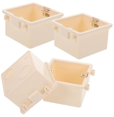 SHINEOFI 4pcs Flame Retardant Type Junction Wall Socket Boxes for Flush Mounting Concealed Electrical Terminal Boxes with Easy Cable Insertion and Stable Fixation Suitable for Safe Home