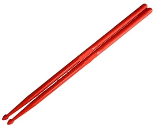 Trumstockar, 5A Nylon Trumstockar 1 Par Flerfärgade Slagverksinstrument for Studenter Vuxna Trummor(One pair red)