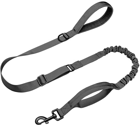 Forestpaw Tactical Dog Leash for Large Dogs, Black, 4-5FT