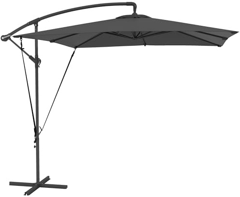 Outsunny Ombrellone da Giardino Decentrato 2.47x2.47 m Inclinabile Grigio