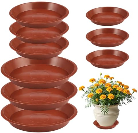 9 Pièces Soucoupes pour Pots de Fleurs, 12/14/16 cm Coupelle Plastique | Coupelle Aérées pour Plantes, Soucoupe Pot de Fleur, Réutilisable sous Pots Plantes pour Intérieur Extérieur Jardin Planteur