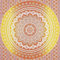 THE ART BOX Indie Wandteppich Baumwolle Mandala Wandbehang Deko Teppich Aesthetic Room Decor Dekoration Wandtuch/Strandtuch Wohnzimmer Indische Tücher Schlafzimmer, Orange und Weiß, 135x210 Cm