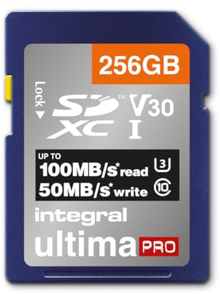 Integral SD Karte 64GB mit 6 Slot SD Kartenhalter Metall - 4K Ultra-HD Video Premium High Speed 100MB/s Lesen und 50MB/s Schreiben - SDHC V30 UHS-I U3 Class 10 SD Speicherkarte