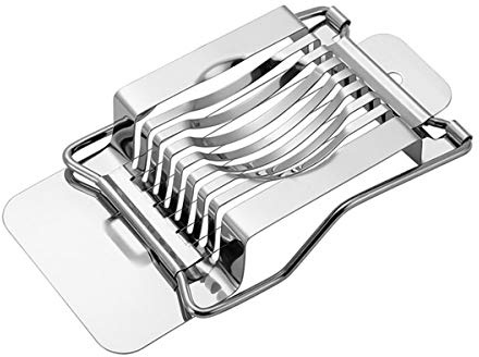 1 taglierina per uova in acciaio inox multi affettatrice per uova, fetta uova sode in modo rapido ed efficace per tagliare uova, insalate, frutta, panini.