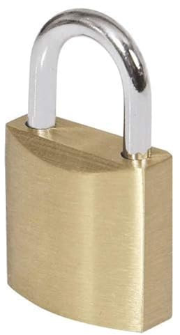 CABLEPELADO Vorhängeschloss aus massivem Messing, goldfarbenes Vorhängeschloss, Messingschloss, Sicherheitsschloss, Material massives Messing, goldfarben, inklusive 2 Schlüssel, Größe 25 mm