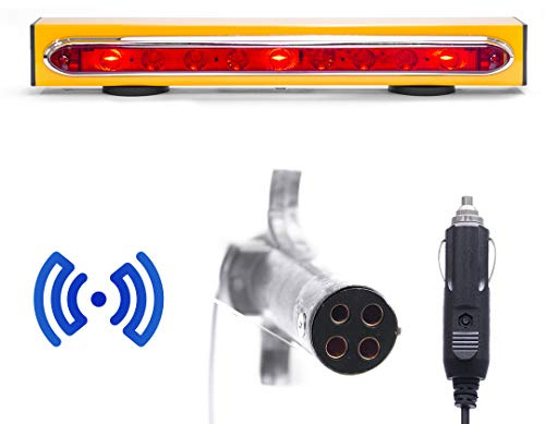Master Tailgaters 19 Wireless Trailer Tow Light Bar | Ultra Bright LED | Multi Functional Signal Lights | Sturdy Magnetic Mount | 48 Feet Range | 4 Pin Round Hitch Transmitter