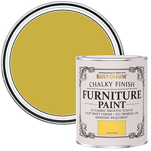 Rust-Oleum Yellow Upcycled Furniture Paint in Chalky Finish - Lemon Sorbet 750ml