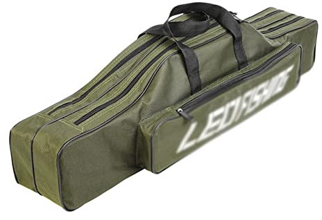 WMDSYGD Aufbewahrungstasche für Angelgeräte 80cm Tragbare Doppelschicht Angelrute Tasche wasserdichte Angelgerät Träger Aufbewahrungsfall Angeln Zubehör Rutentaschen (Color : A)