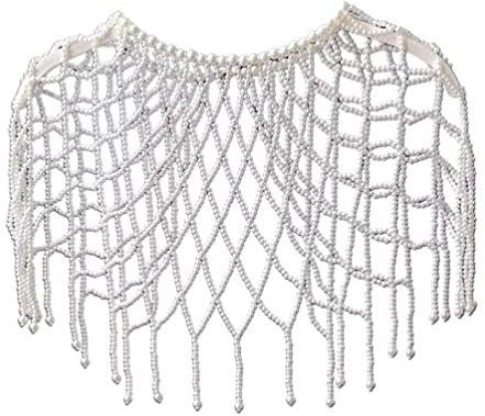 vsilay Pearl Shawl Hanfu Shoulder Wrap Pearl cloak Hanfu Jewelry Bolero Bridal Cloak Pearls Wedding Pearl Beads Cape pearl cloak