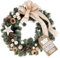 Creative Home Weihnachtskranz Champagner Türkranz Weihnachten Tannenkranz Künstlich | Durchmesser 35 cm | Adventskranz für Haustür Wand Tisch | Indoor & Outdoor | Weihnachtsdeko | Winter Deko