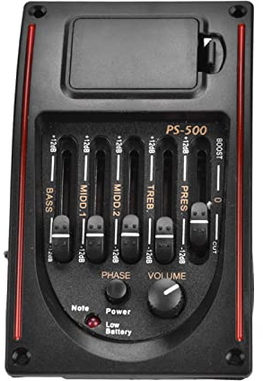 Preamplificatore per chitarra con sintonizzatore digitale, equalizzatore a 5 bande e microfono per chitarra