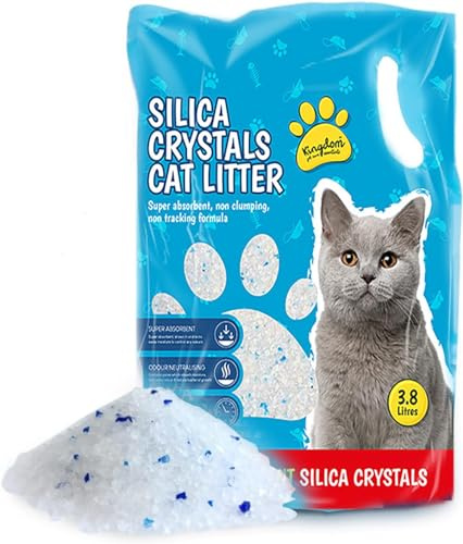 Buystarget 4 Pack Silica Cat Litter Crystals Kitten Litter 15.2L 6.6kg Ultra Absorbent, Effective Odour Control, Dust-Free, Biodegradable Hygiene