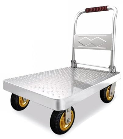 Chariot Pliable Avec Plate-forme,Pour Les Charges Lourdes Chariot En Acier Chariot Manuel Lourd De Plate-forme Industrielle Avec Roues Rotatives à 360°, Convient Pour Garage, Bureau, Sup(Size:90x60cm)