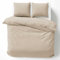 Cotton Castle Bettwäsche Bettgarnitur Bettbezug 100% Baumwolle 135x200 155x220 200x200 200x220, Farbe:Beige, Größe:200 x 220 cm