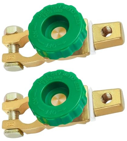 Alppihym 2er-Pack Batterietrennschalter 12V - Zuverlässiger Hauptschalter für Auto, Boot und mehr - Batterieschalter aus verkupferter Zinklegierung, Batteriehauptschalter mit Korrosionsschutzpad 400A