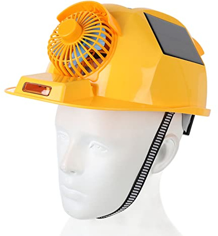 Hard Hat with Solar Fan,Breathable Hard Cap Safety Helmet,Outdoor Solar Power Cooling Fan Construction Helmet for Transportation Mining and Construction Site