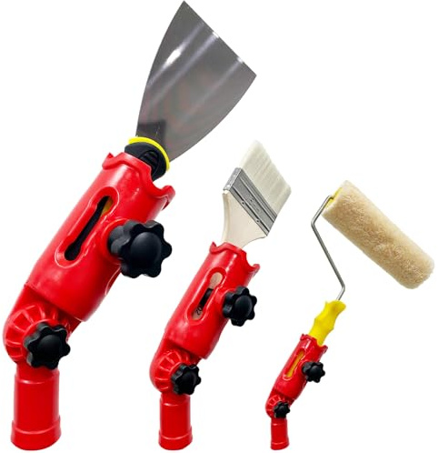 Extensor de pincel multiángulo para techo alto, accesorios de poste de extensión con cabezal giratorio para rodillos de pintura, ideal para paredes, esquinas, bordes