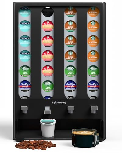 LifeMoreasy K Cup Holder Creative Coffee Pods Storage Stand Vending-Style K Pod Dispenser K Cup Organizer for 28 Pods