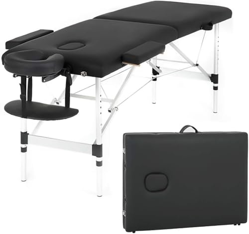 FDW Aluminium Massage Table Portable Massage Bed 24 inch Wide Lash Bed Height Adjustable Spa Bed with Non-Woven Bag for Spa Footmassage Facial CareSpa Tattoo