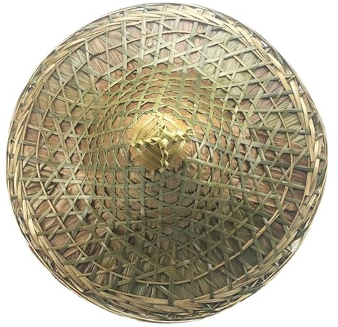 Beimus kinesisk stråhatt orientalisk hatt lätt och andningsbar bonde fiskehatt solskydd, 53 cm diameter, 25.35x25.35in