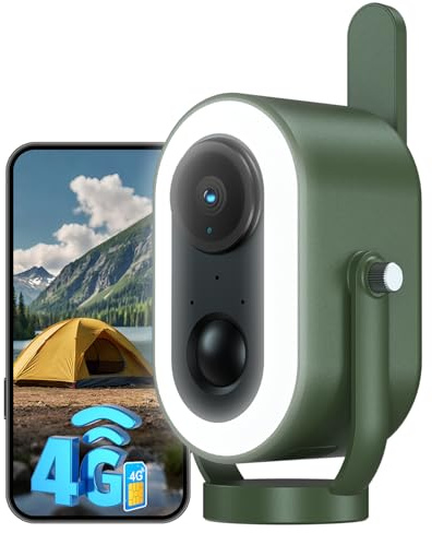 Xega 4G LTE Telecamera Magnetica con SIM scheda 2K HD Telecamera di Sicurezza Senza WiFi Portatile per Esterni 6000 mAh Batteria Rilevamento Umano PIR per Camper/Campeggio/Viaggi/Picnic IP65