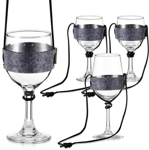 Hestya 8 Piezas Portavasos de Fieltro para Colgar Portavasos Portátil para Festivales Soporte Colgante Ajustable para Copas Para Fiestas Cumpleaños Navidad y Picnics(Gris)