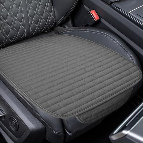 HIAHXC Auto Sitzkissen Vordersitze, Universal Sitzauflage 60×49 cm, Atmungsaktiv und rutschfest, Autositzschoner Sitzauflagen für Auto SUV LKW (Grau)