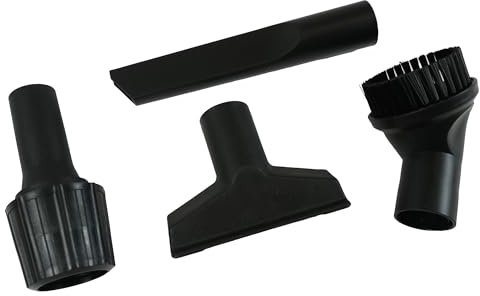 Distri+ - Lot de 4 Accessoires universels pour aspirateur ø 32-38 mm - suceur Long Plat + Brosse Ronde + suceur Triangulaire + Adaptateur - Compatible avec Nilfisk, Karcher, Bosch, Miele, Rowenta…