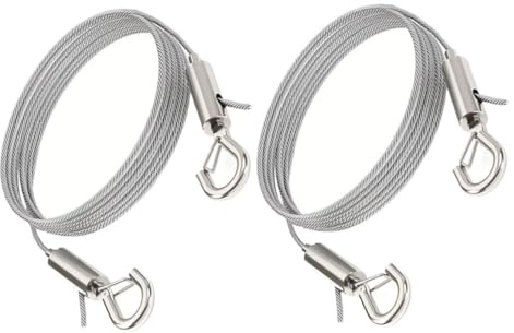 NOLITOY Cable Ajustable para Colgar Cuadros de Acero Inoxidable 304 Doble Gancho 2 Unidades de 2 Metros Resistente para Colgar Fotos Lámparas y Marcos Hogar y Oficina