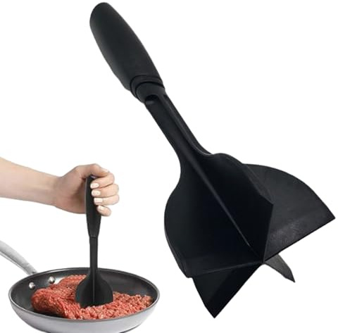 Schiacciatore Per Carne Tritata – Nylon 25x7.5cm | Tritacarne | Tritatore Per Manzo | Strumento Da Cucina (Mixer Per Riso), Raschietto Per Cucinare Carne Tritata, Verdure, Preparazione Di Pasti E Uso