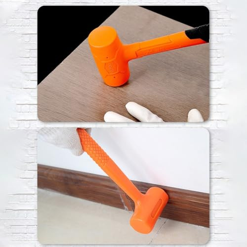 Marteau en caoutchouc avec noyau en acier pour résister aux étincelles, sans rebond – Prise en main confortable à carreaux, face de frappe non marquante (0,2 kg)