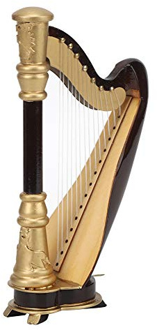 DANAIXZ Modello di arpa in miniatura 16 cm strumento musicale decorativo artigianale in legno mini arpa ornamento da tavolo regalo per musicisti arredamento casa ufficio